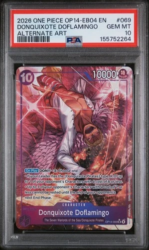 One Piece Donquixote Doflamingo - OP14-069 (Alternate Art) PSA 10 GEM MT!