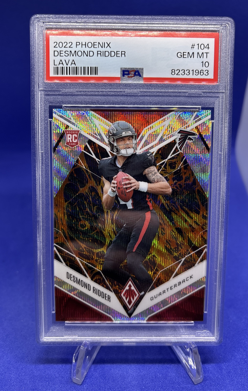 2022 Panini Phoenix - Rookies Lava #104 Desmond Ridder /175 (RC) PSA 10