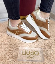 Sneakers donna liu jo platform pelle e canvas seddle maxi wonder91 bis