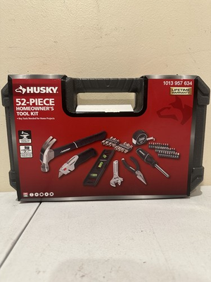 #ad Husky 52 Piece Homeowner#x27;s Tool Kit 1013 957 634 Lifetime Warranty Storage Case $27.99