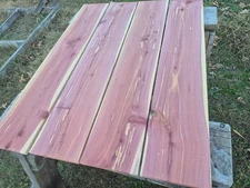 Four (4) Eastern Red Cedar Boards 3/4" thick x 8" wide x 44" long