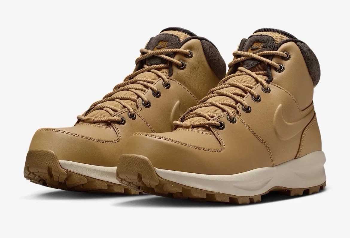 Nike Manoa Leather Boots Water Resistant Wheat Tan HF7095-700 Men's Multi Size