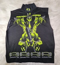 Paintball Junkies Jersey Mens XL Black Dragon Heads Sleeveless Shirt 