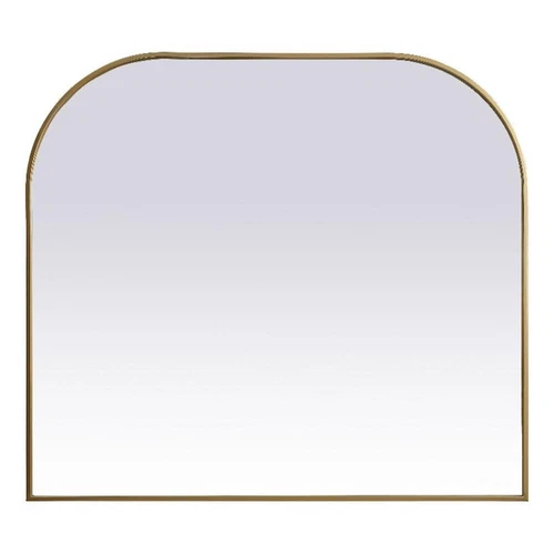Elegant Decor Blaire 40x38" Arch Modern MDF Wood/Iron Mirror in Brass - Picture 1 of 9