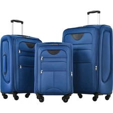 Softside Luggage Expandable 3 Piece Set Suitcase Upright Lightweight Luggage
