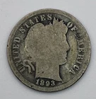 1893 Barber Dime 90% Silver USA Philadelphia Mint Liberty Head Better Date
