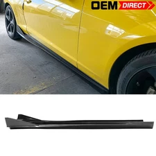 Fits 10-15 Chevy Camaro IKON V3 Style Side Skirts Guard Lip Carbon Fiber Look PP