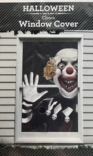 NIP Way To Celebrate Halloween Clown Window Cover 30" x 48" RARE