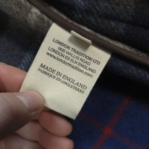 Peter Christian Coat Mens 44 Brown Wool Duffle Hooded Toggle Lined England image 7