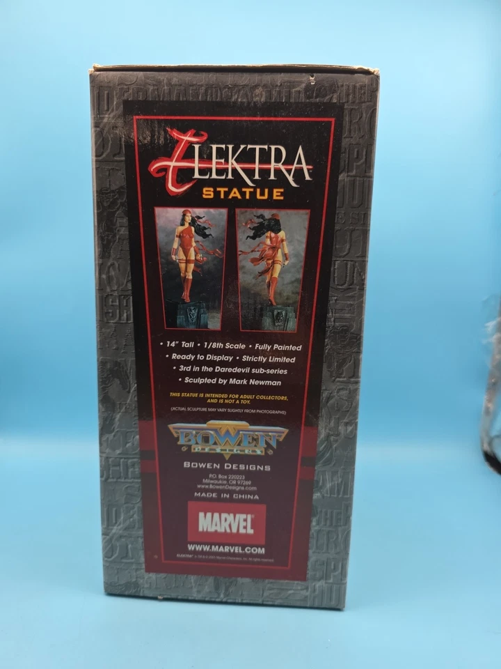 Estatua Elektra vintage 2001 Marvel Bowen Designs #1609/3000 en caja envío rápido Foto 2 de 4