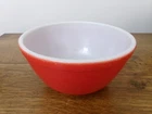 PYREX Red VTG. 1940's Glass Primary Colors Glass Mixing Nesting Bowl 3.5"