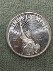1986 Liberty Mint 1 oz Silver Round Statue of Liberty .999 Fine Silver