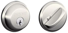 Schlage B60T Nickel Single Cylinder Grade 1 Deadbolt With Tapered Latch
