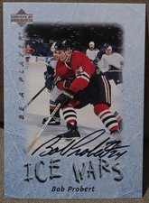 1995-96 Upper Deck Be a Player Ice Wars Auto #S221 Bob Probert BAP RARE D.2010