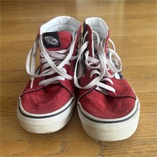 VANS Sk8-Hi High Top Checkerboard Red Black Sneakers Unisex Kids