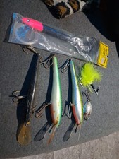 6 Vintage Fishing Lures Crank Bait Jerk Spoon Gibbs Bagleys Lot Lures