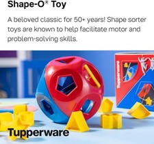 TUPPERWARE Shape-O Ball Kids Baby Hand Eye Coordination Learning Toy BPA-Free