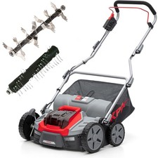 IKRA BOSCH 3in1 Akku Vertikutierer Rasenlüfter IB-SR 36 Fangbox 45L Breite 36 cm