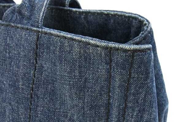 Prada Tote Bag Canapa B1877B Blue Denim Used Handbag Logo Bag Ladies thumbnail 5