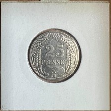 M&uuml;nze Kaiserreich 25 Pfennig 1909 A (Berlin) &ndash; Top Zustand!