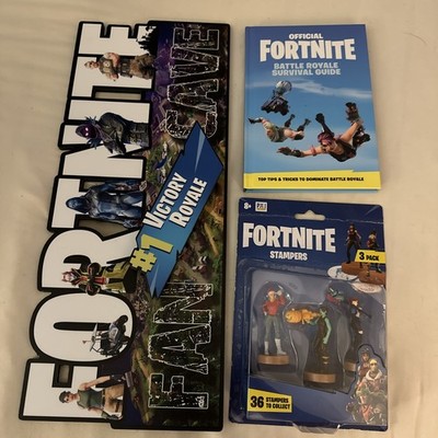 Fortnite Battle Royale Guide/ Stampers 3 pack/ & Fortnite Fan Cave Sign 20 x 8 