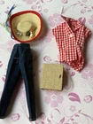 Vintage Barbie Picnic Set #967 Red & White Body Blouse & Jeans 1960 Mattel