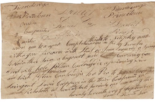 1791  Rehoboth, MA, Sends Muster Warning To Soldier Demanding His Appearance