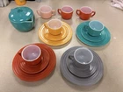 VINTAGE HAZEL ATLAS LITTLE HOSTESS CHILD TEA SET MILK GLASS CUBE PATTERN 16 Pcs.
