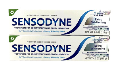 2 pack Sensodyne Extra Whitening 24/7 Toothpaste for Sensitive Teeth 4 OZ ea vs1