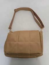 Tote Bag for Women – Brown Quilted Faux Leather, Fluffy Cotton-Padded Shoulder B