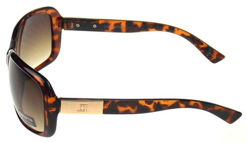 Gafas de sol Liz Claiborne envolventes rectangulares para ojos marrones estampado animal protección UV - Imagen 3 de 3