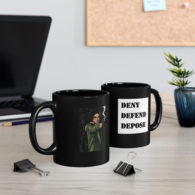 Bear Wonders Luigi Mangione Deny Defend Depose Black Mug (11oz, 15oz) Must Have!