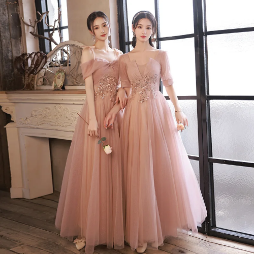 open lace back dress Brown Stain Sleeveless Mismatched Bridesmaid Dresses, Dress A main image 0