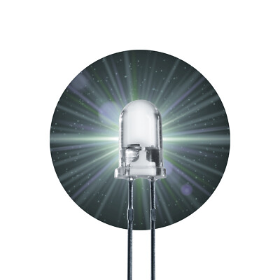 100x LED Leuchtdiode 3mm weiß 5000 mcd weiße Dioden rund white 3mm neutral