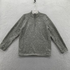 Eddie Bauer Mens Radiator 1/4 Zip Fleece Pullover Medium Gray Heather Mock Neck
