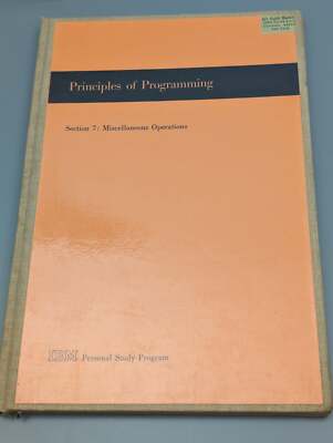Principles of Programming. Section 7: Miscellaneous Operations by IBM Personal S