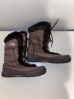 The North Face Women's Brown Quilted Goose Down Lace Up