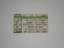 Journey Styx REO Speedwagon Ticket Stub 2003-Nassau Coliseum-Uniondale,NY