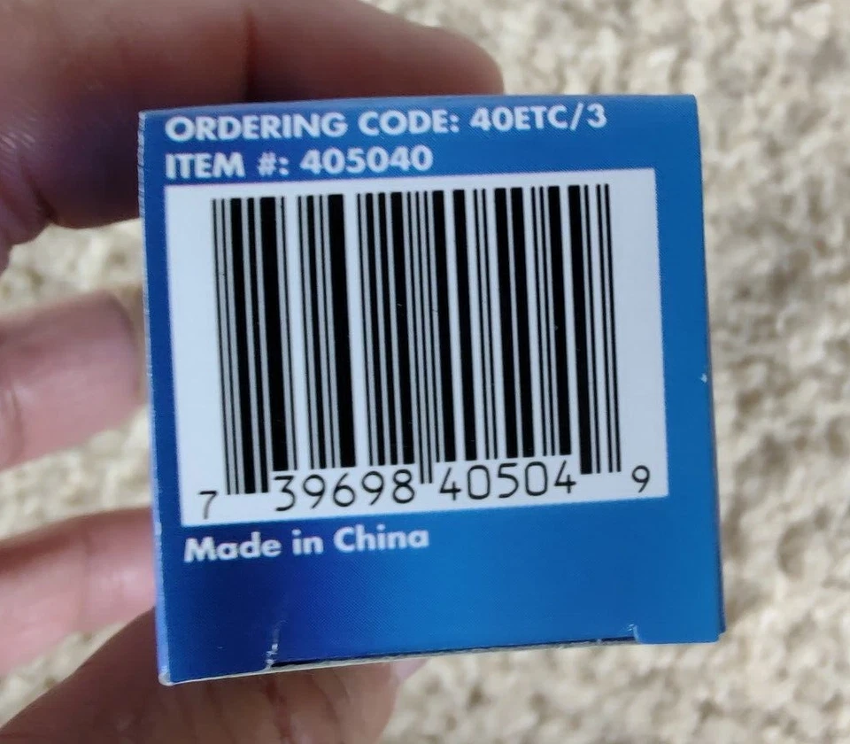 Chandelier 40W 130V 40ECT Clear Torpedo Standard Base Bulb 1500 avg hrs Bulbrite - Image 3 of 4