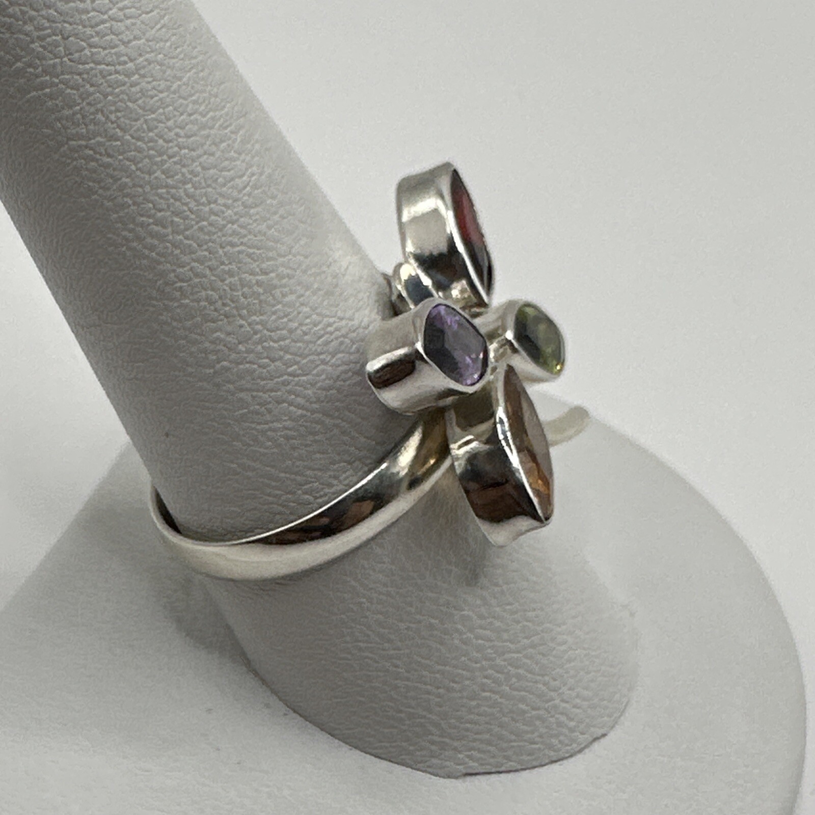 Minimalist Multi-Gem Adjustable Dragonfly Sterlin… - image 3