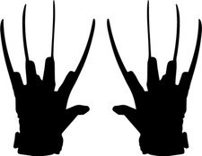 Freddy Krueger Gloves hands VINYL DECAL dvd bumper sticker laptop HORROR movie