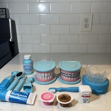 Melissa  Doug Super Smile Dentist Play Pretend Doctor Kit Lot 2 Sets Of Teeth