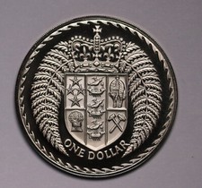 1973 New Zealand NZ Dollar $1  KM# 38  Cameo Proof Coin 8k Minted
