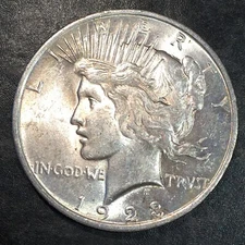 1923 Peace Silver Dollar - Nice Uncirculated - High Quality Scans #Q630