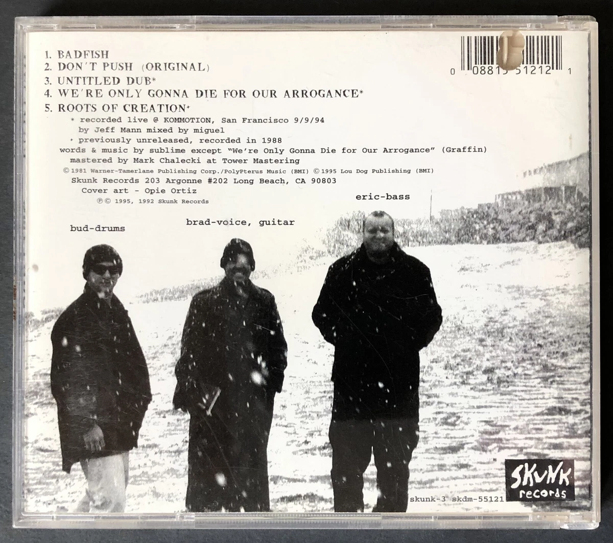 Sublime - Badfish - Promo CD 1995 - Skunk Records 5 Tracks
