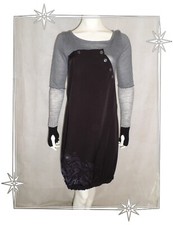 @ - Robe Fantaisie Gris Noir Multi Matières Mod. Mélody 2026 T 3 / 40 - 42