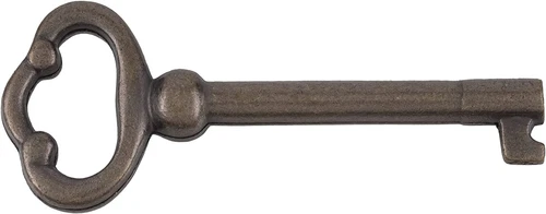 Antique Brass Plated Hollow Barrel Skeleton Key for Antique Cabinet Doors, Grand - Picture 1 of 12