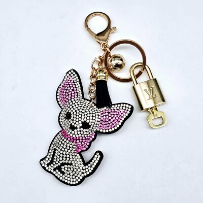 Authentic Louis Vuitton Lock & Key Gold   Unbranded Cat Keychain Bag Charm LV