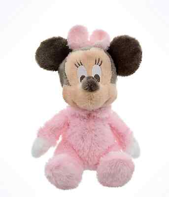 Disney Parks Baby Minnie Mouse 9'' Inch Plush Rattle Doll. NEW