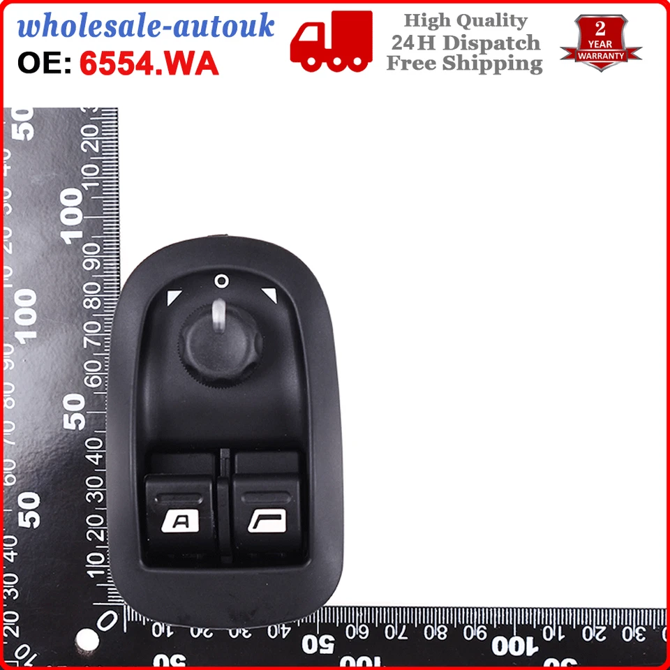 Electric Power Window Switch Mirror Button Control 6554.WA for Peugeot 206 306 - Image 4 of 4